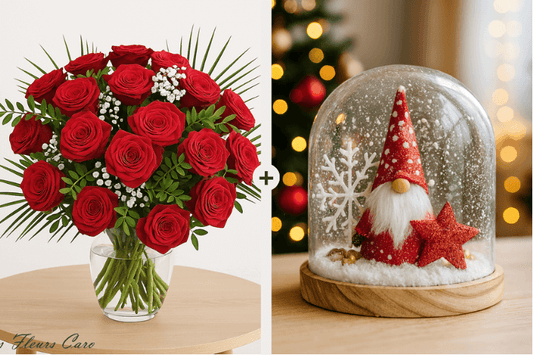 Coffret Plaisir - Bouquet de Roses & Dôme