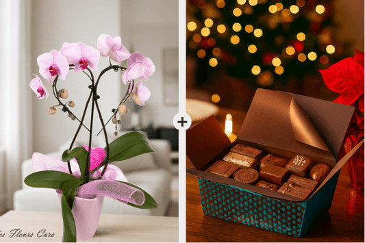 Coffret Plaisir - Orchidées Cœur & Chocolats