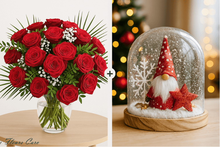 Coffret Plaisir - Bouquet de Roses & Dôme