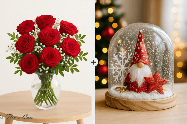 Coffret Plaisir - Bouquet de Roses & Dôme