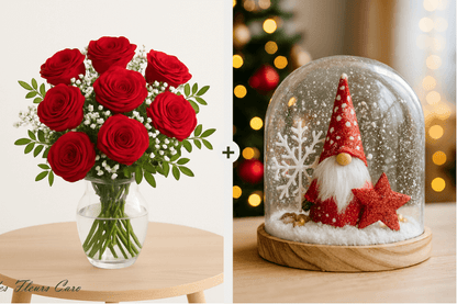 Coffret Plaisir - Bouquet de Roses & Dôme