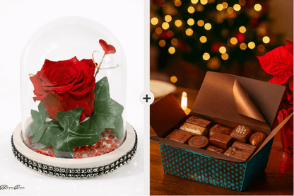 Coffret Plaisir - Rose Éternelle & Chocolats