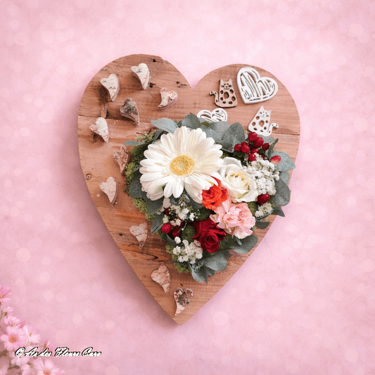Suspension Cœur en Bois Fleuri